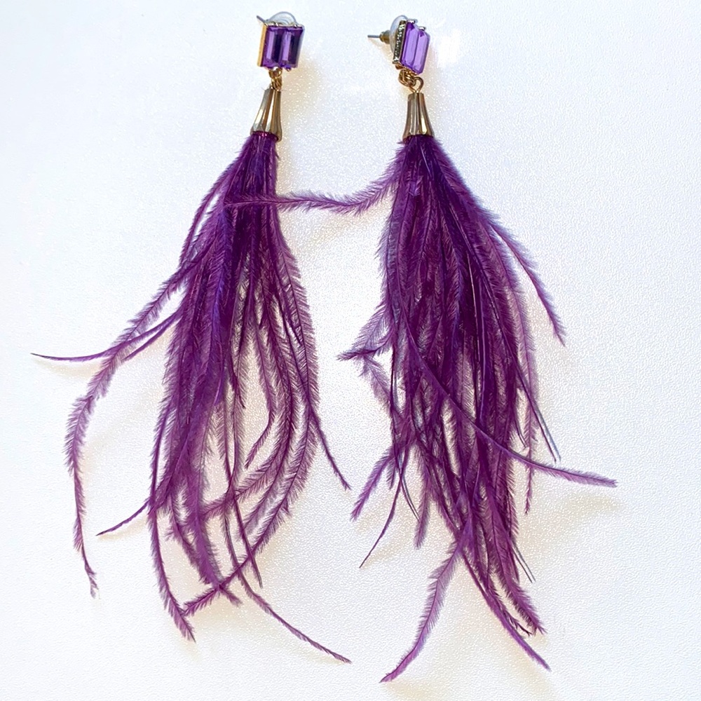 Feather purple earrings 🪶